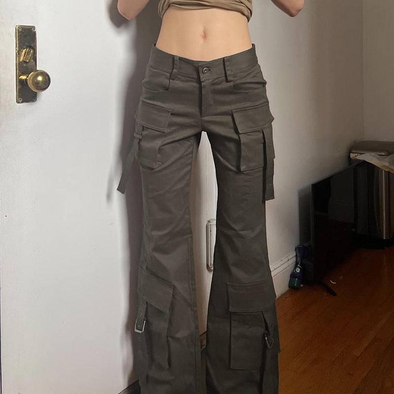 Fashionable Multi-pocket Denim Cargo Pants