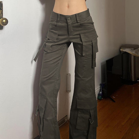 Fashionable Multi-pocket Denim Cargo Pants