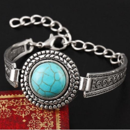 Bohemian Turquoise Retro Hollow Gem Bracelet