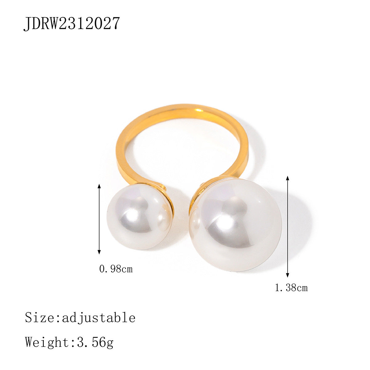 Stainless Steel Pearl Eye-catching Ring