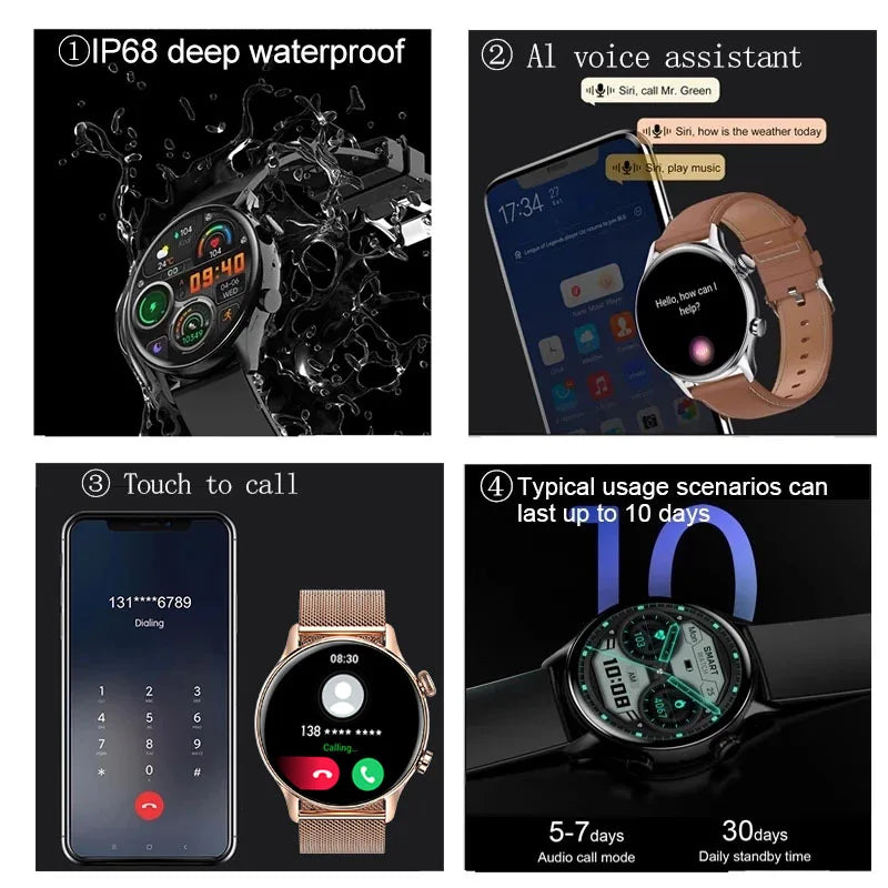 Women's AMOLED HD Screen Smartwatch For Android and IOS