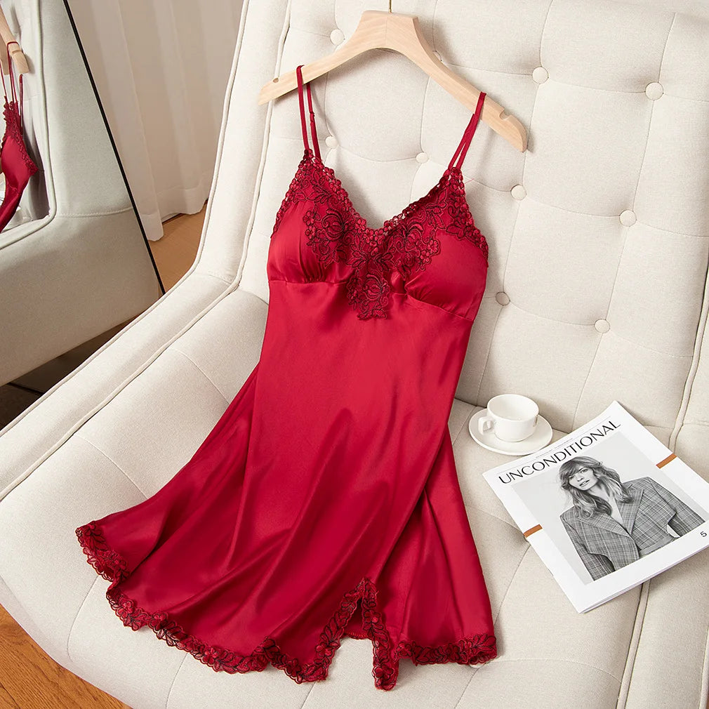 Satin and Lace V-Neck Nightdress