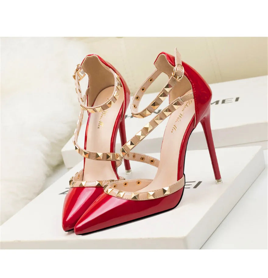 Women's Patent Leather High Heels Shoes