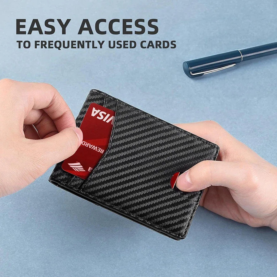 RFID Carbon Fiber AirTag Credit Card Holder