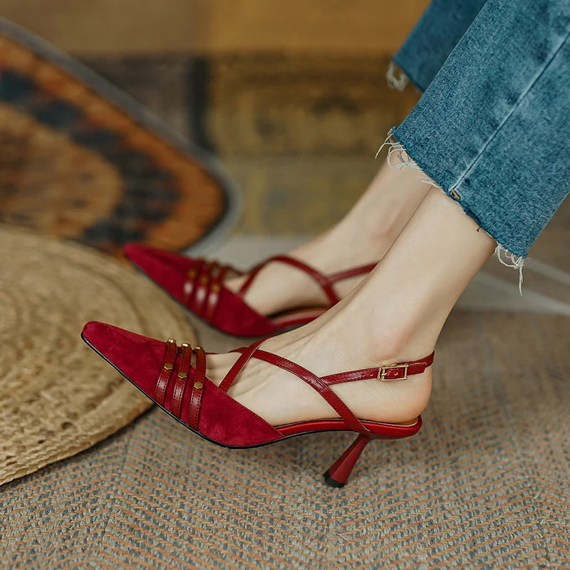 Women's Elegant Suede Slingback Pumps