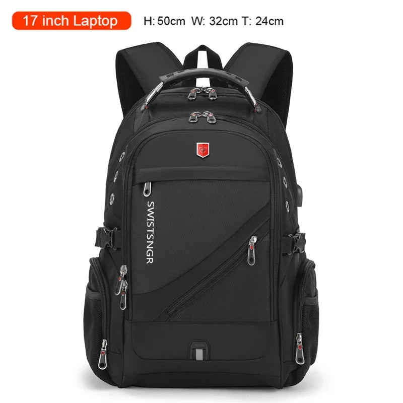 Waterproof 17 Inch Laptop Travel Backpack with USB Charging