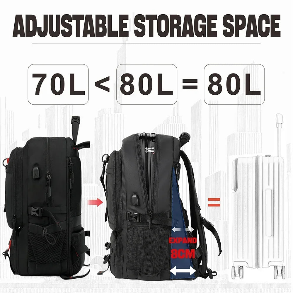 SWISS MILITARY Large Capacity Expandable Travel Backpack with USB