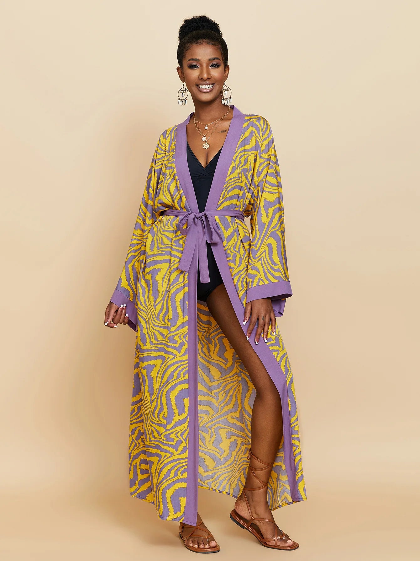 Women's Long Swimsuit Cover-up Kimono