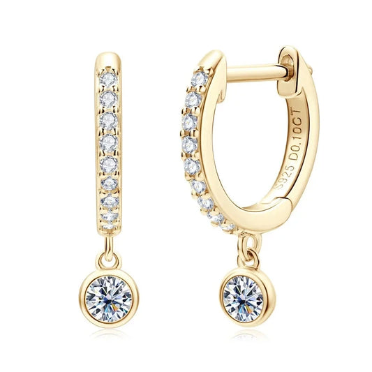 Moissanite Diamond Hoop Earrings for Women