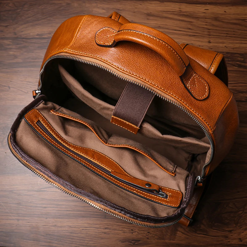 Genuine Leather Travel Backpack or Computer Bag For 16 Inch Laptop