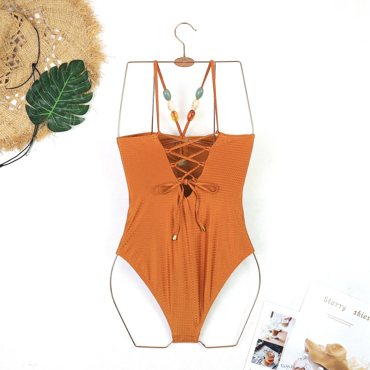 Women's One-Piece Swimsuit Set with Retro Floral Printed Skirt