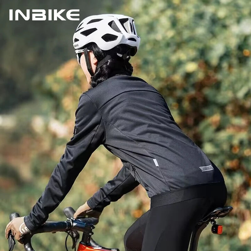 Women's Cycling Thermal Softshell Windbreaker with Pockets