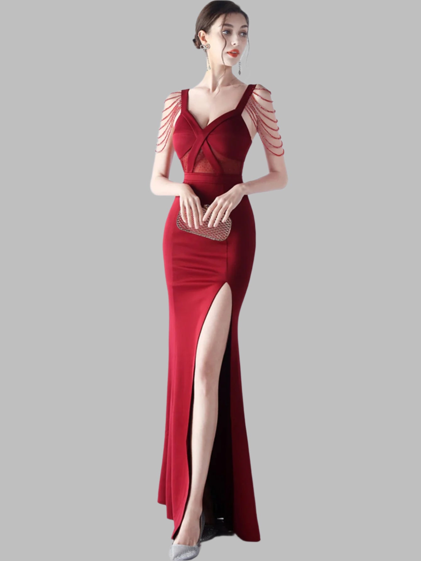 Women's Elegant Diamond Evening Dress