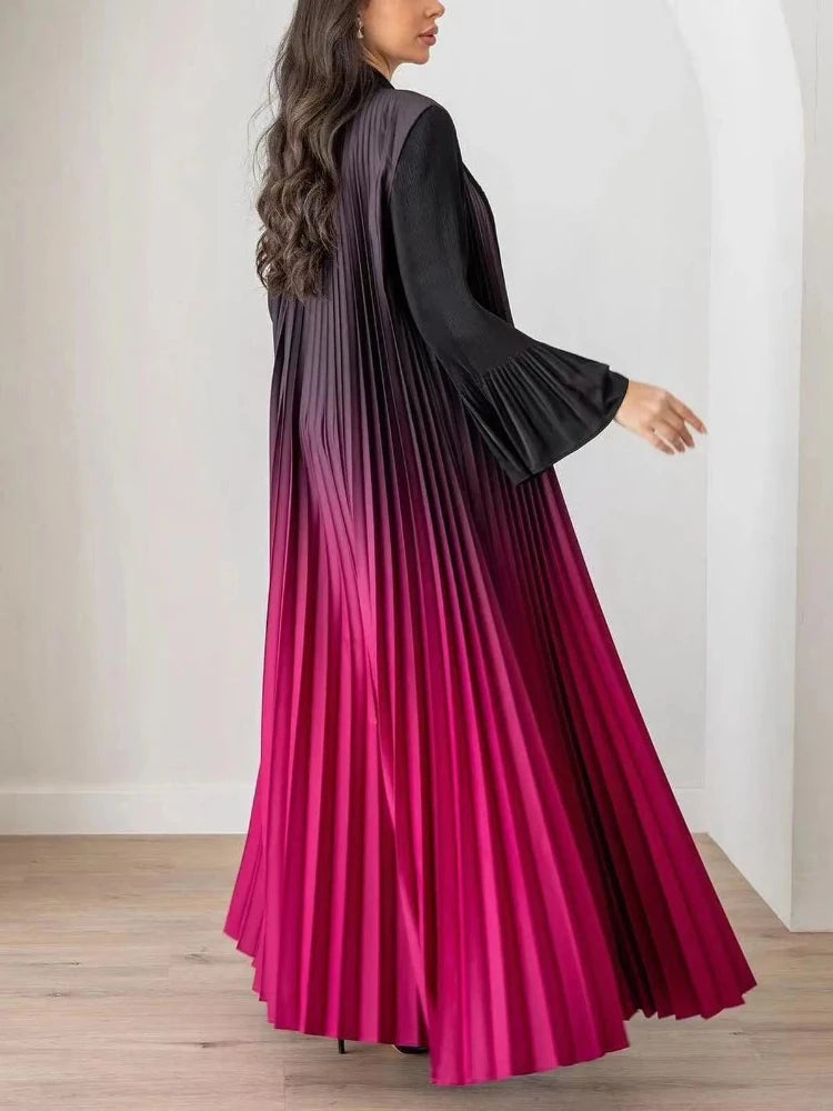 Ladies Pleated Flare Sleeve Kaftan