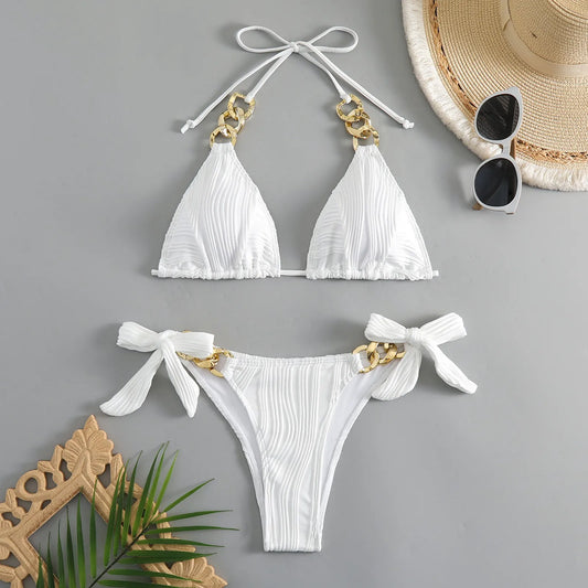 Women's Solid Color Bikini Set