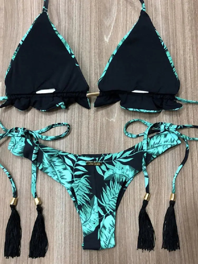 Women's Printed Micro Halter Bikini