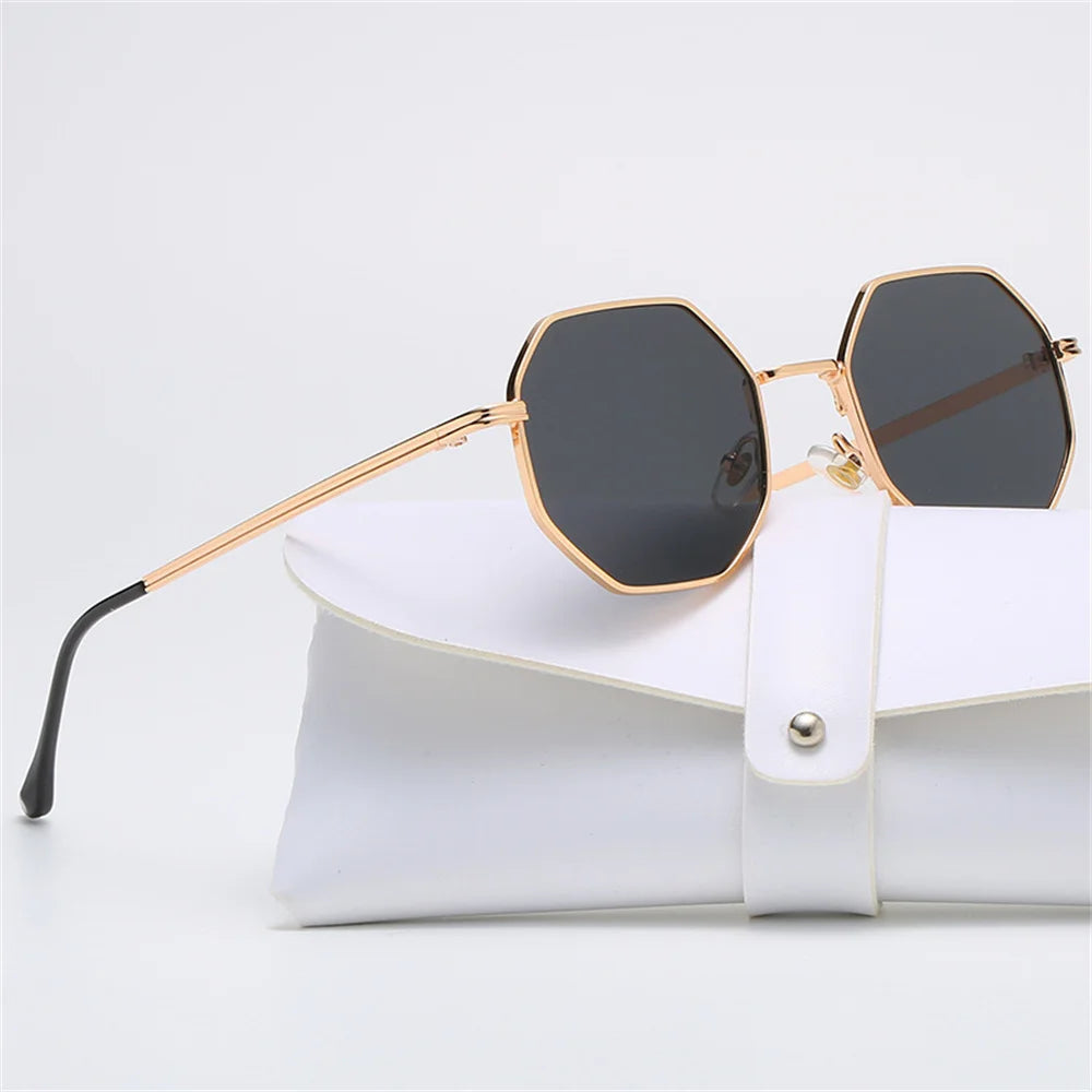 Women's Octagon Sunglasses with Metal Frame