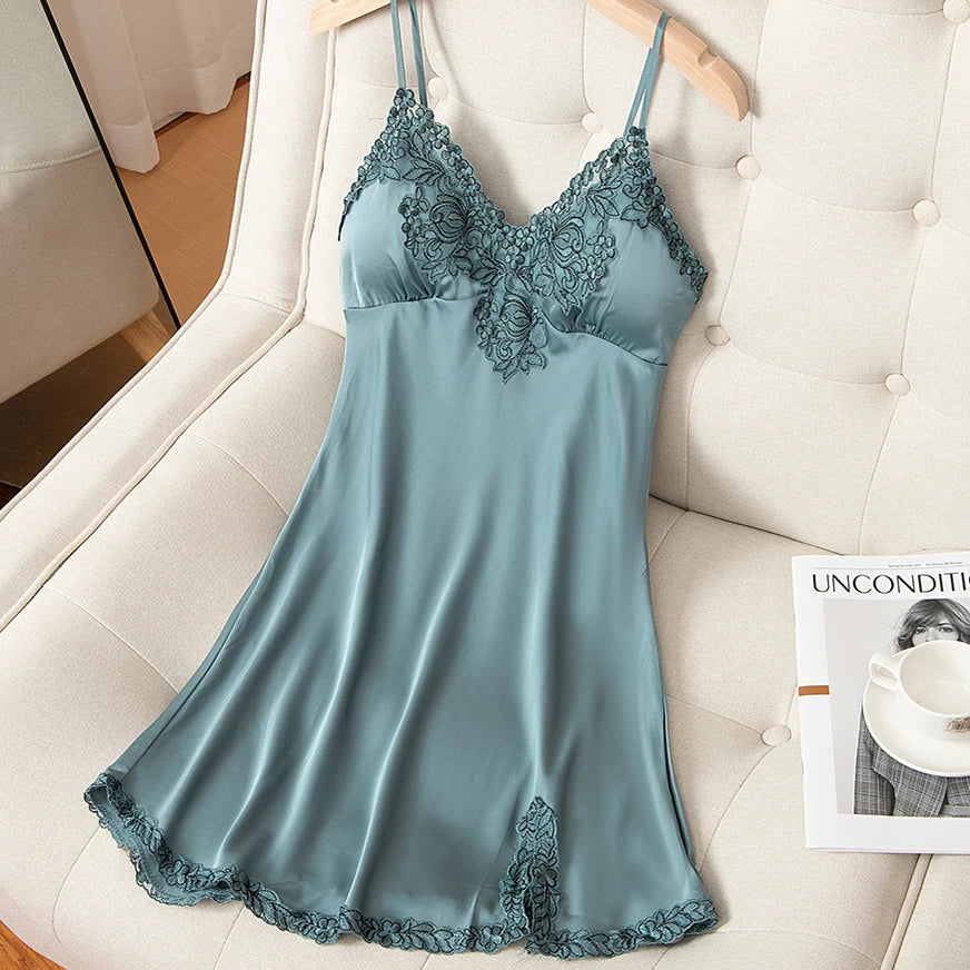 Satin and Lace V-Neck Nightdress