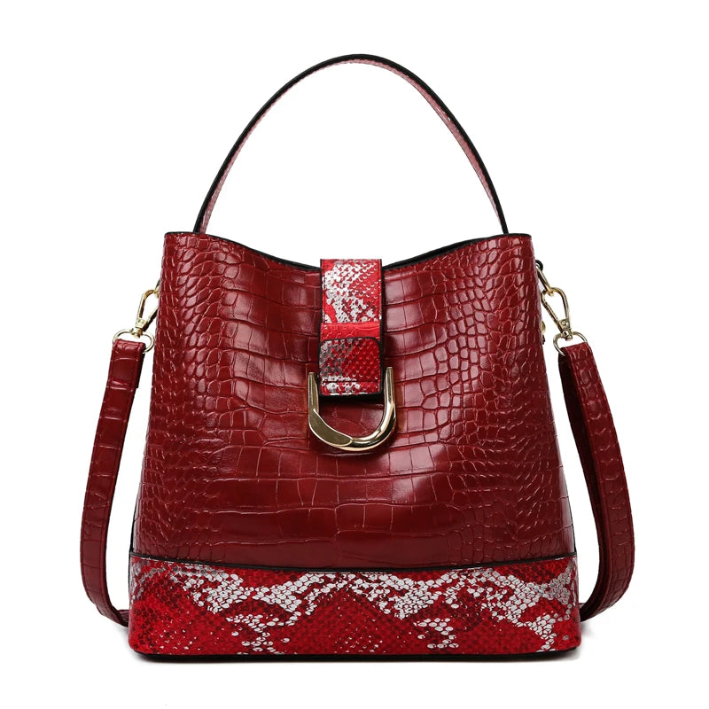 High Quality Crocodile Patterned Women's Crossbody Shoulder Bag