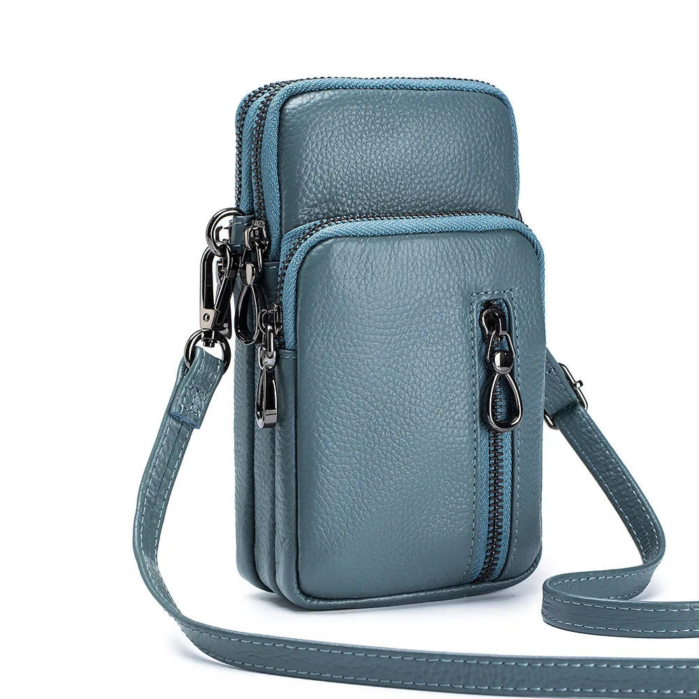 Women's Mini Leather Crossbody Wallet & Phone Bag