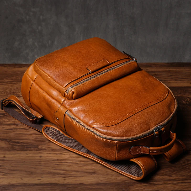 Genuine Leather Travel Backpack or Computer Bag For 16 Inch Laptop