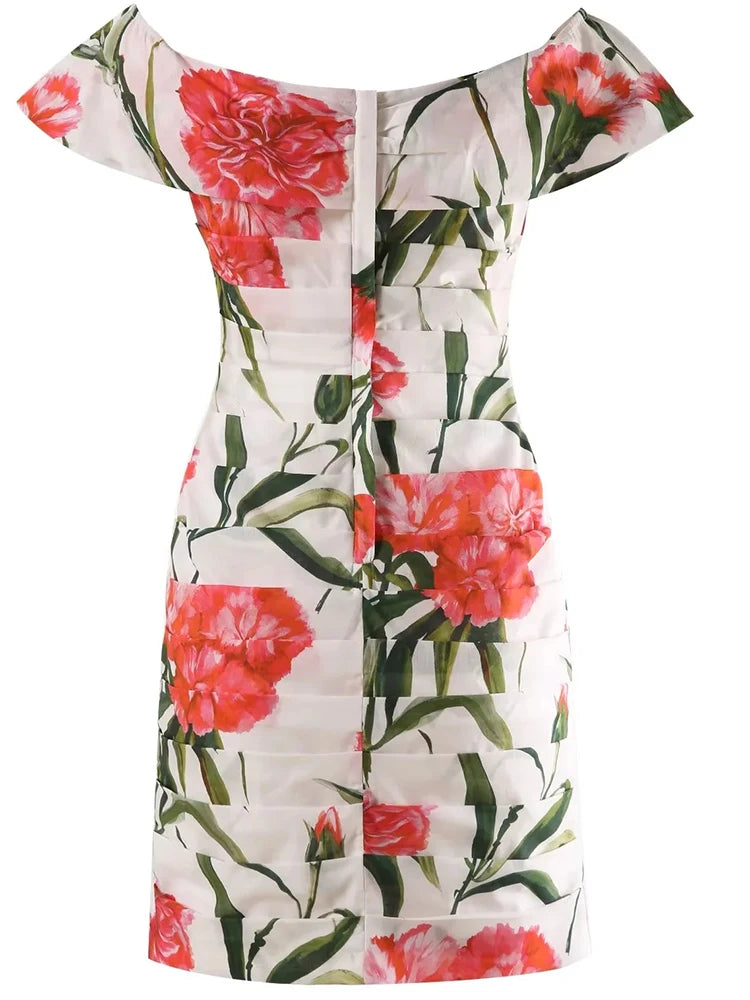 Women's Short sleeve Floral Print Mini Dress