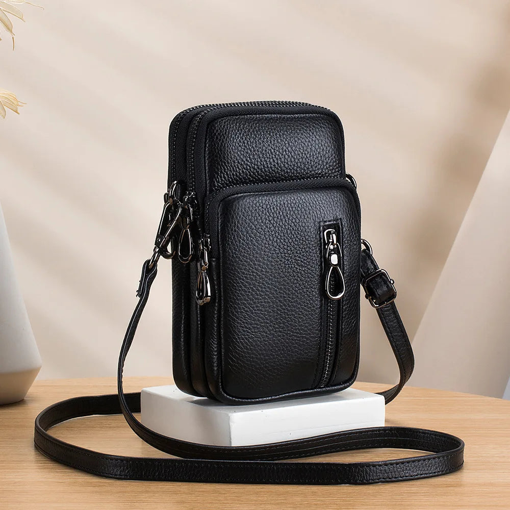 Women's Mini Leather Crossbody Wallet & Phone Bag