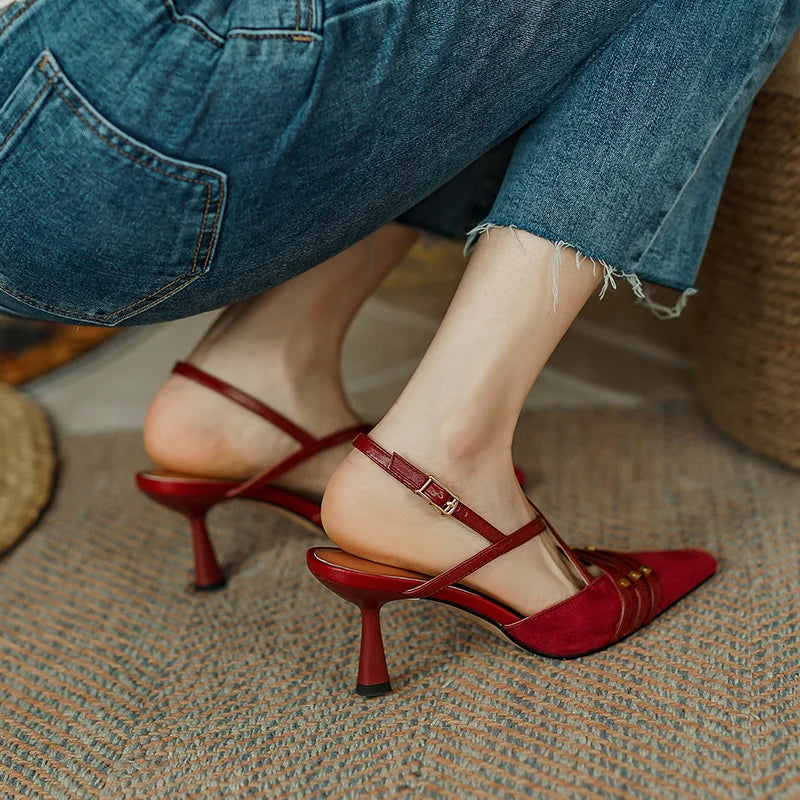 Women's Elegant Suede Slingback Pumps