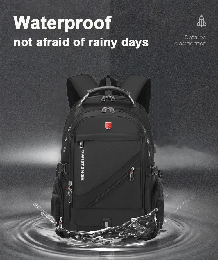 Waterproof 17 Inch Laptop Travel Backpack with USB Charging