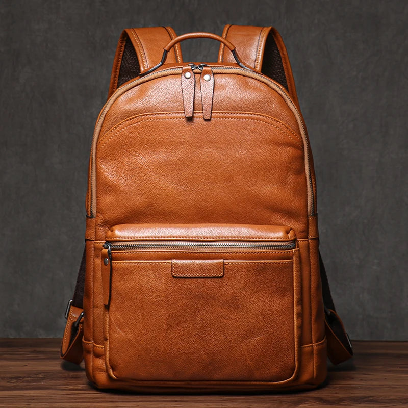 Genuine Leather Travel Backpack or Computer Bag For 16 Inch Laptop