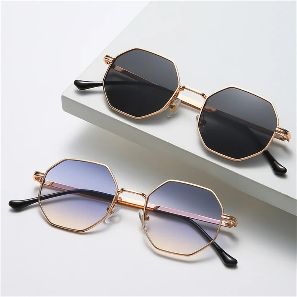 Women's Octagon Sunglasses with Metal Frame