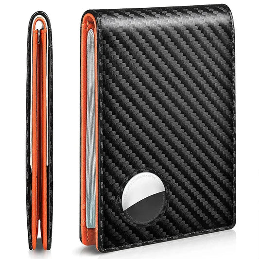 RFID Carbon Fiber AirTag Credit Card Holder