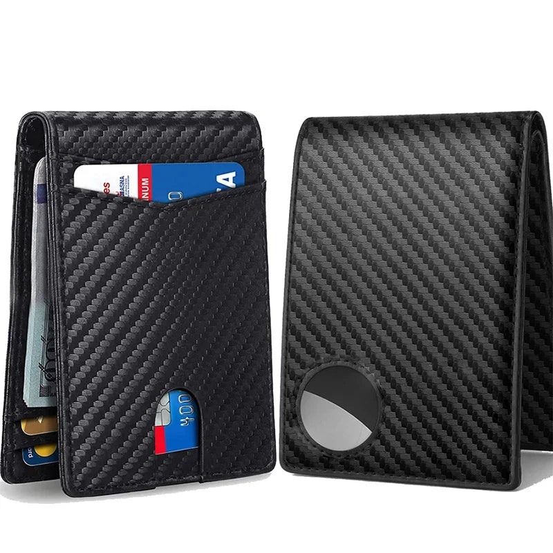 RFID Carbon Fiber AirTag Credit Card Holder