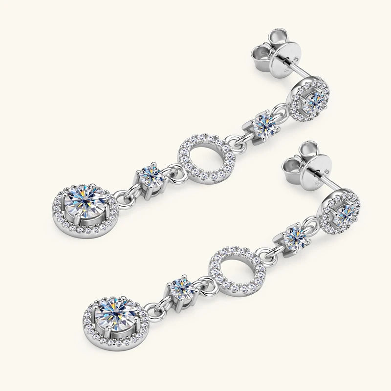 Women's Moissanite Diamond Drop Earrings