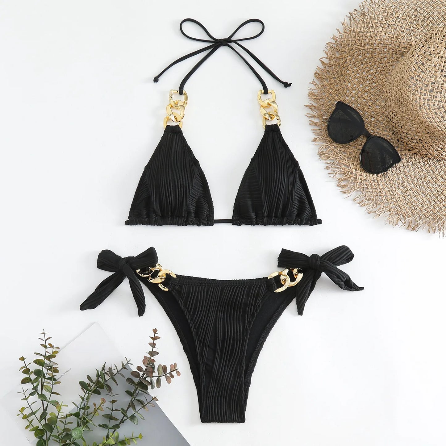 Women's Solid Color Bikini Set