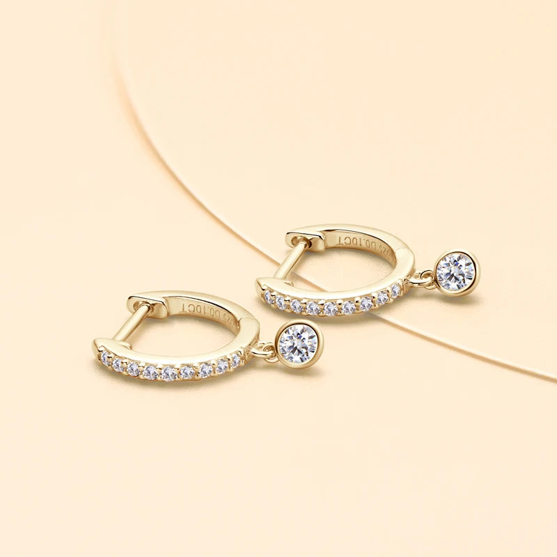 Moissanite Diamond Hoop Earrings for Women