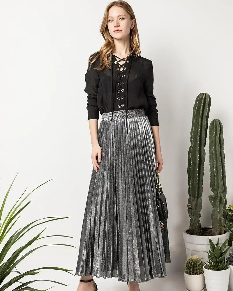 Women's Pleated Maxi Skirt