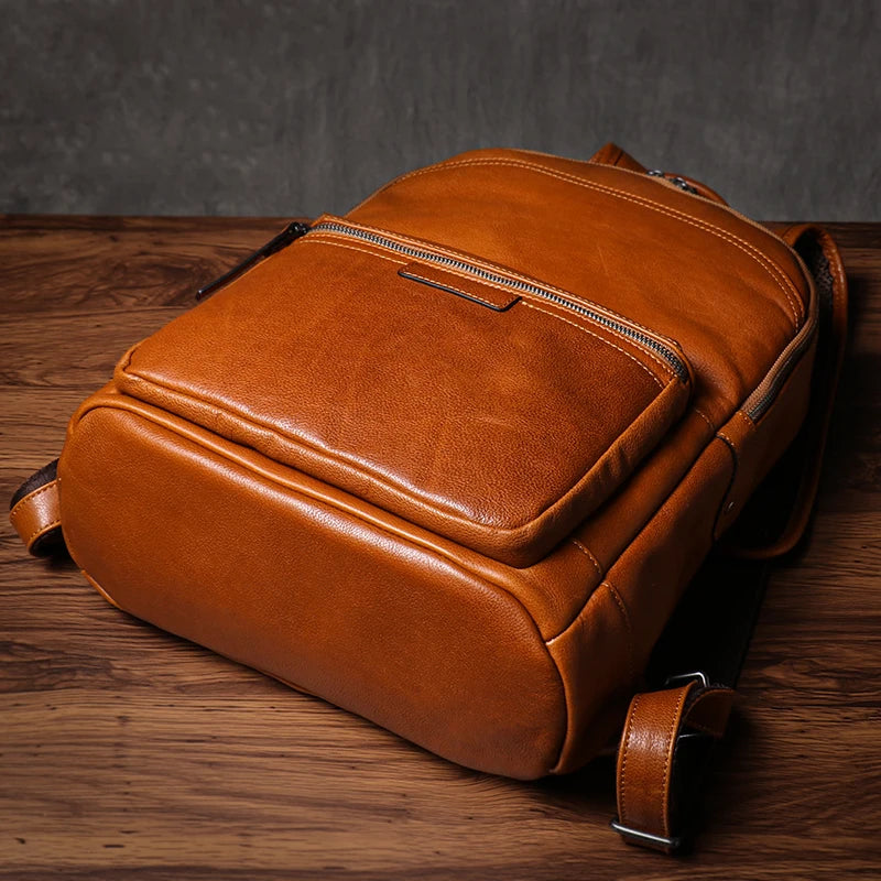 Genuine Leather Travel Backpack or Computer Bag For 16 Inch Laptop