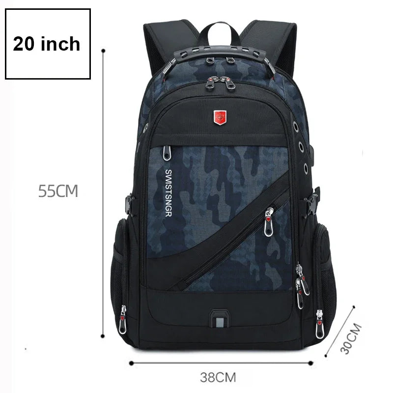 Waterproof 17 Inch Laptop Travel Backpack with USB Charging