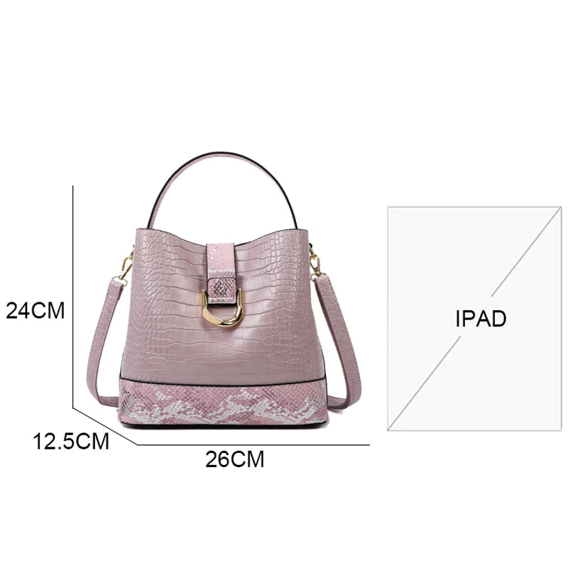 High Quality Crocodile Patterned Women's Crossbody Shoulder Bag