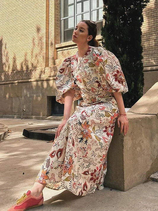 Women's Floral Print Maxi Dress