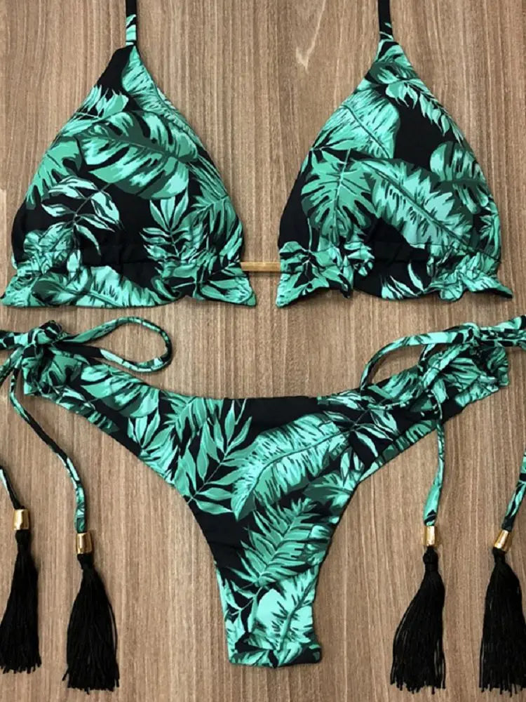 Women's Printed Micro Halter Bikini