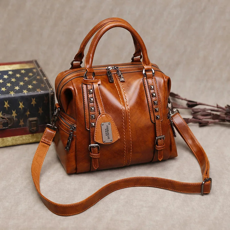 Women's Vintage PU Leather Shoulder Bag