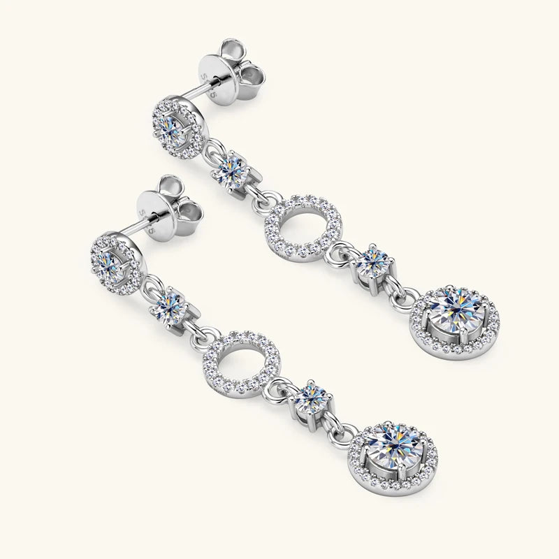 Women's Moissanite Diamond Drop Earrings