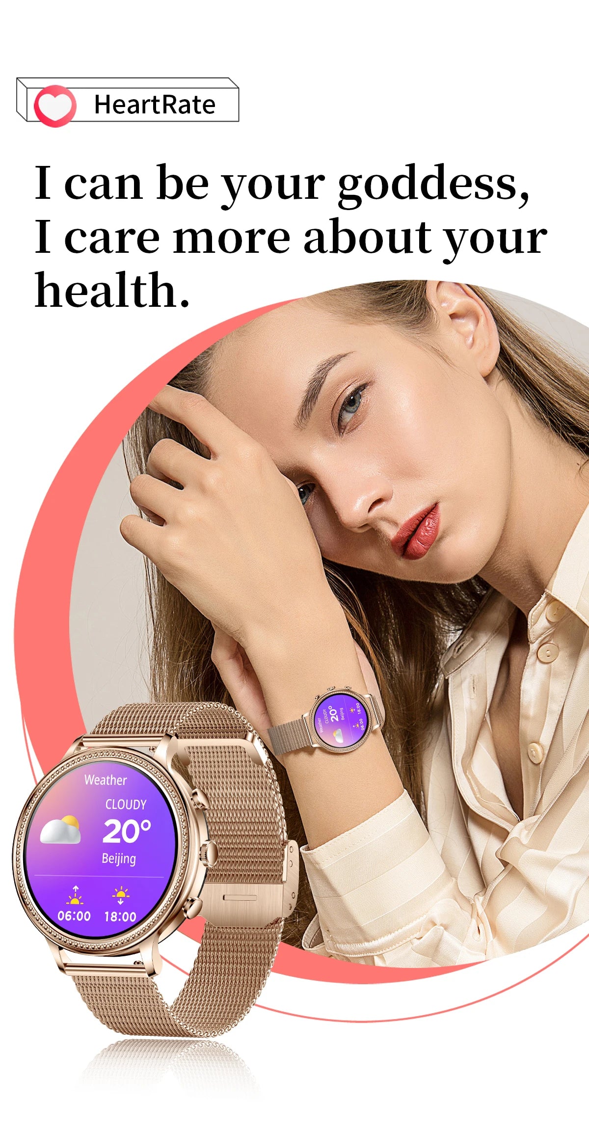 LIGE Women's Luxury Smartwatch