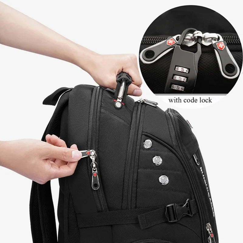 Waterproof 17 Inch Laptop Travel Backpack with USB Charging