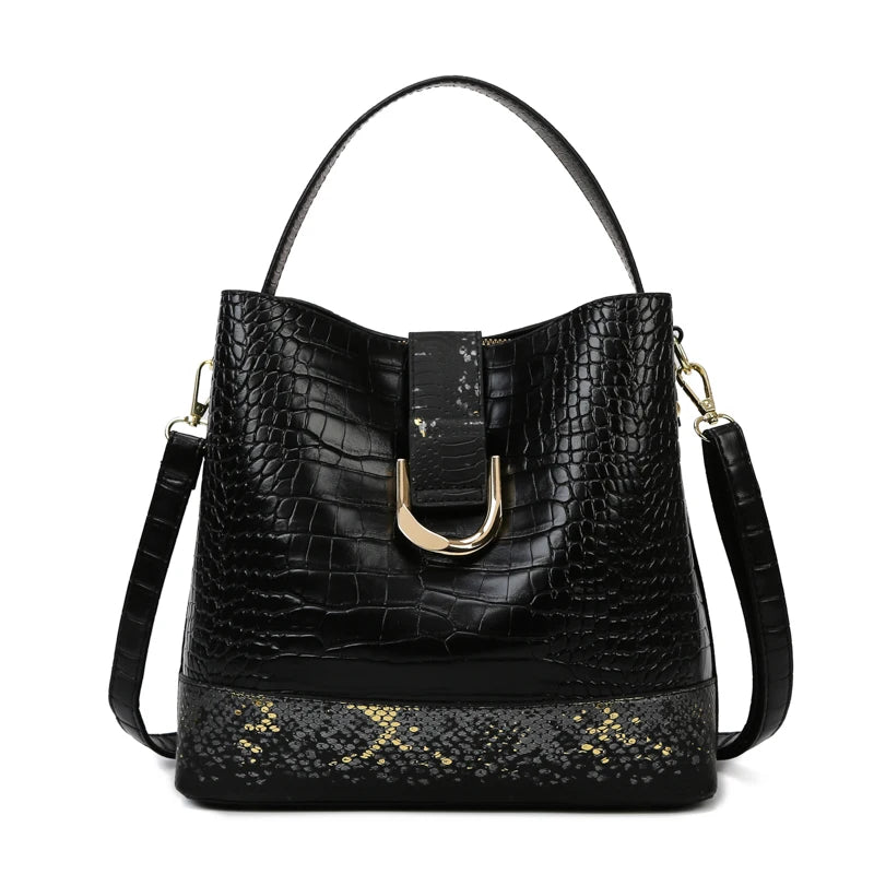 High Quality Crocodile Patterned Women's Crossbody Shoulder Bag