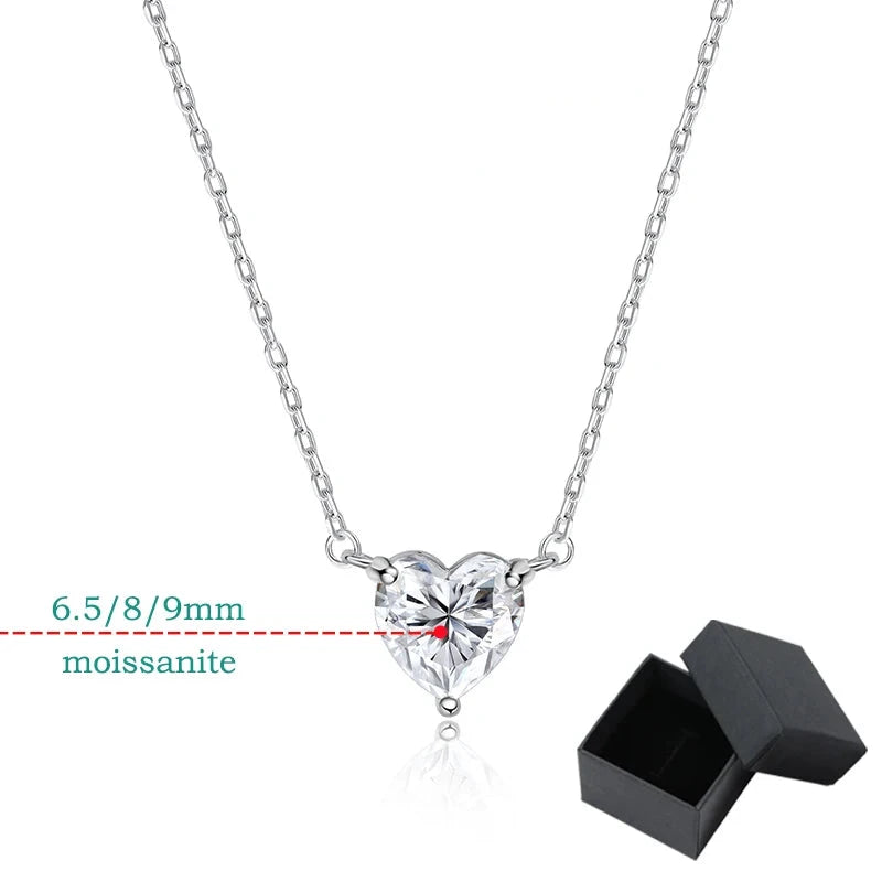 Women's Heart Cut Certified Moissanite Necklace