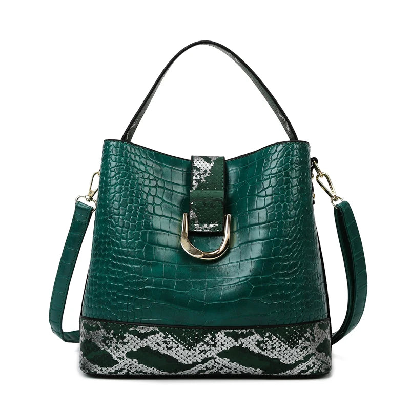 High Quality Crocodile Patterned Women's Crossbody Shoulder Bag