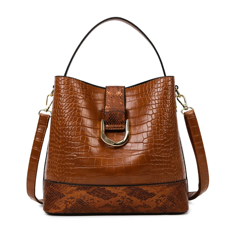 High Quality Crocodile Patterned Women's Crossbody Shoulder Bag